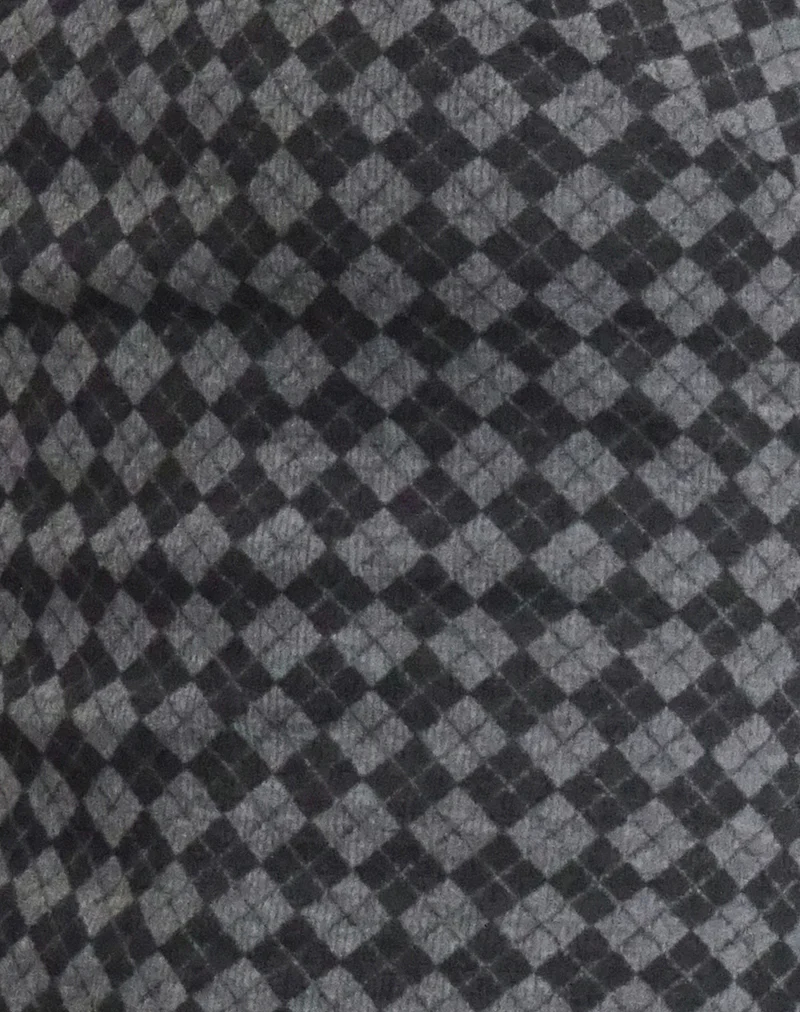 Atarah Knit Cami Top in Argyle Black Grey - Image 6