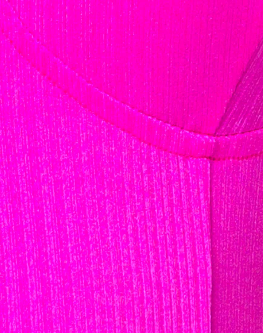 Atel Dress in Nylon Spandex Magenta - Image 5