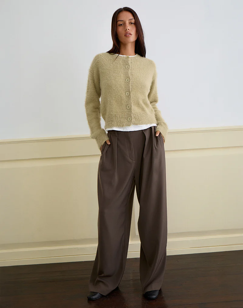 Audrina Cardigan in Fluffy Knit Sage - Image 3