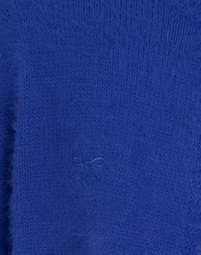 Audrina Cardigan in Fluffy Cobalt Blue - Image 7