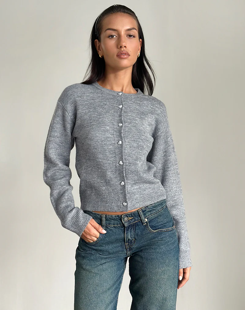 Aura Cardigan in Dusty Grey - Image 2
