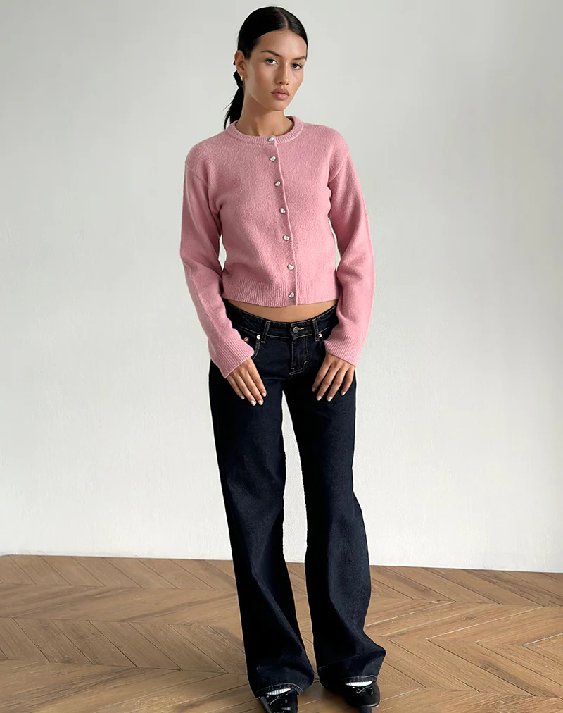 Aura Cardigan in Dusty Pink - Image 4