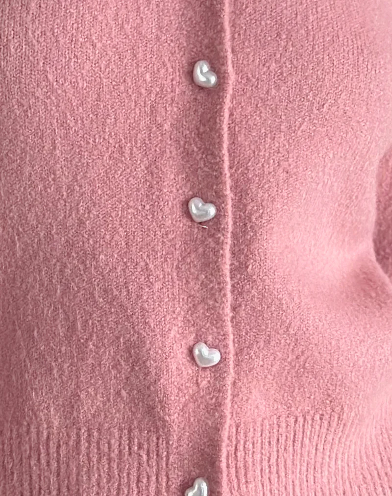 Aura Cardigan in Dusty Pink - Image 6