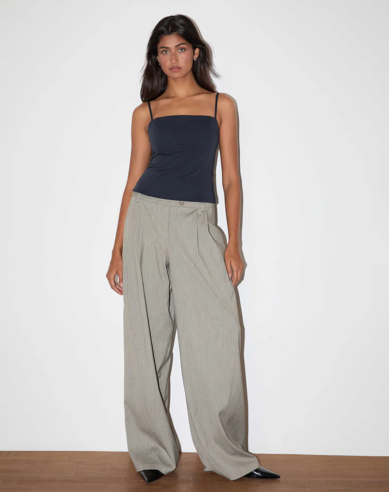 Aurei Scoop Back Top in Tailoring Navy - Image 3