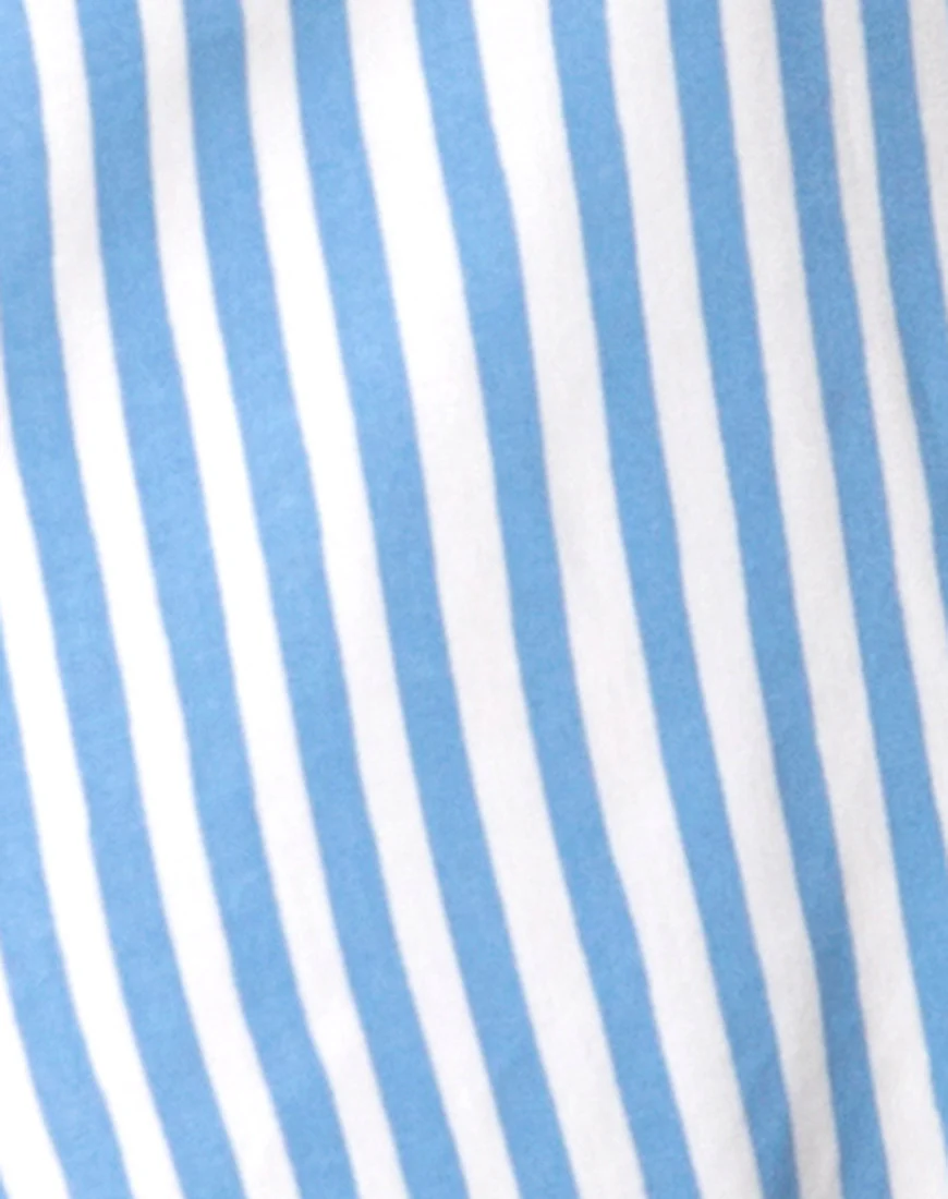 Auvaly Slip Dress in Basic Stripe Blue and White - Image 6