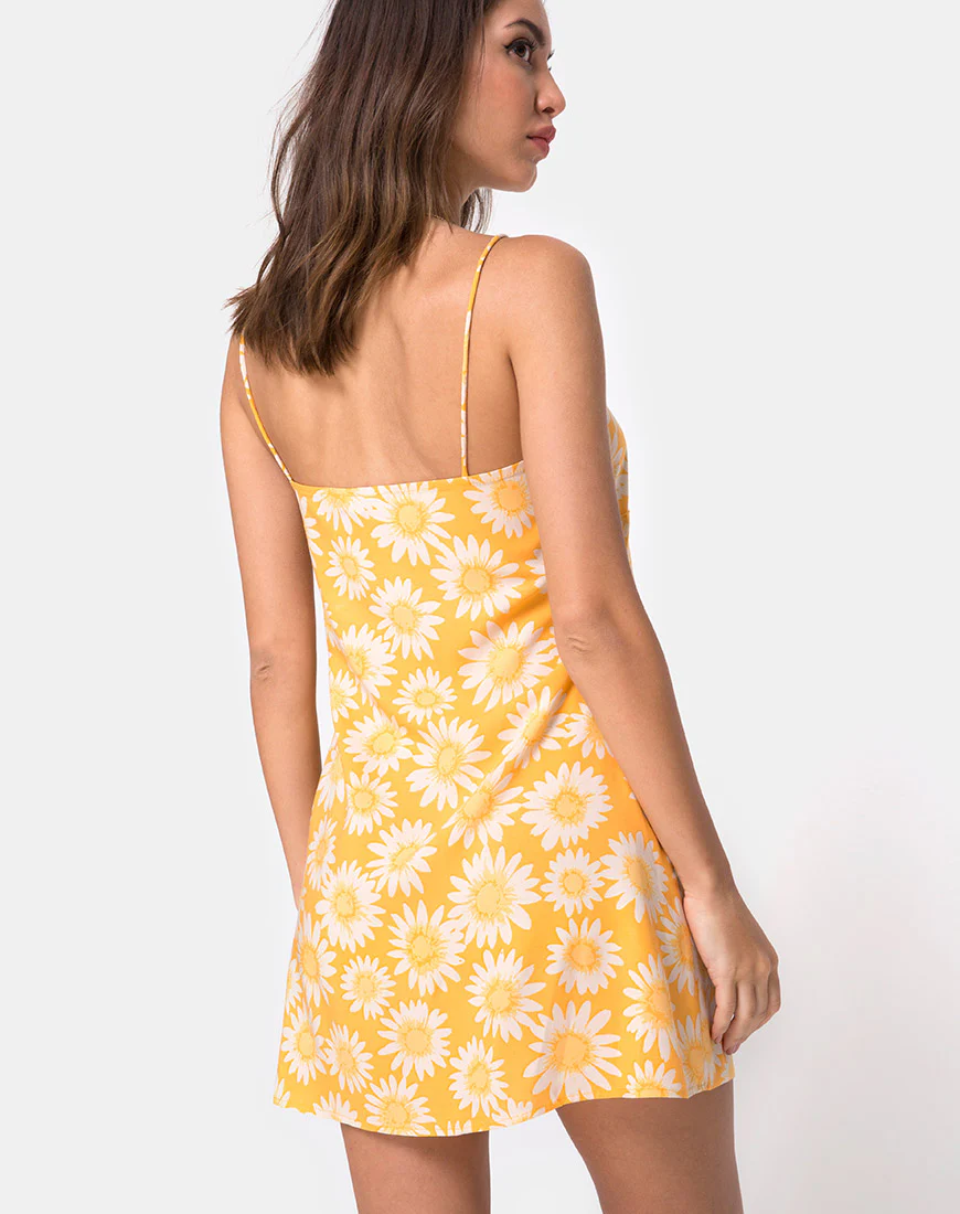 Auvaly Slip Dress in Sunkissed Floral Yellow - Image 2