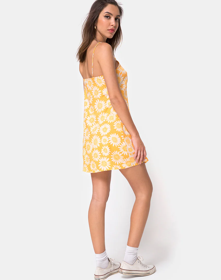 Auvaly Slip Dress in Sunkissed Floral Yellow - Image 4