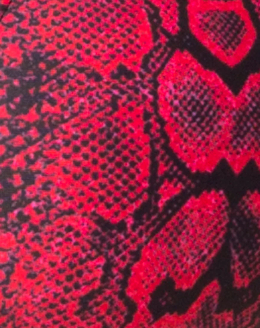 Ava Bikini Top in Red Snake - Image 5