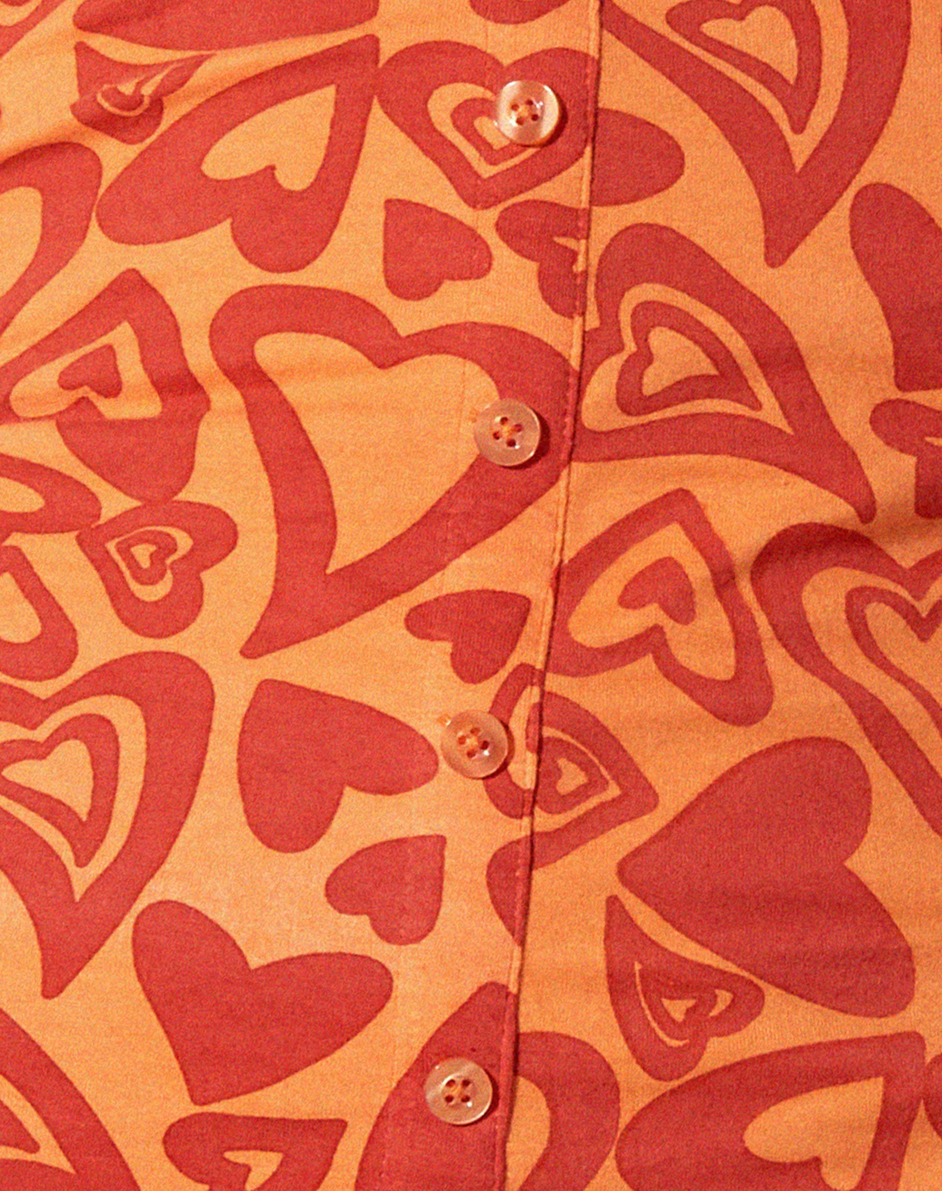 Avaya Button Up Mini Dress in Retro Heart Orange - Image 5