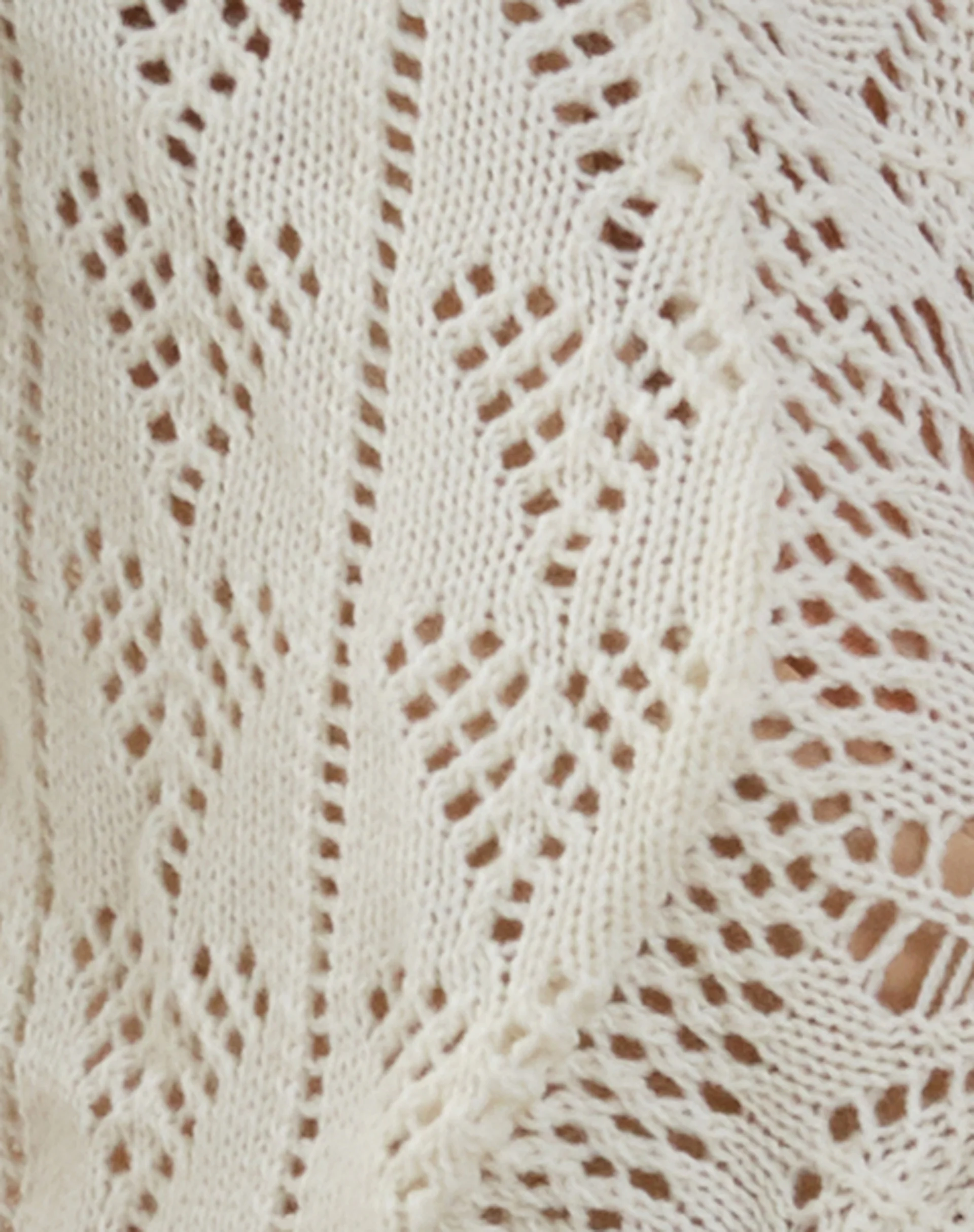 Avery Ribbon Tie Front Cardigan in Ivory - Image 5