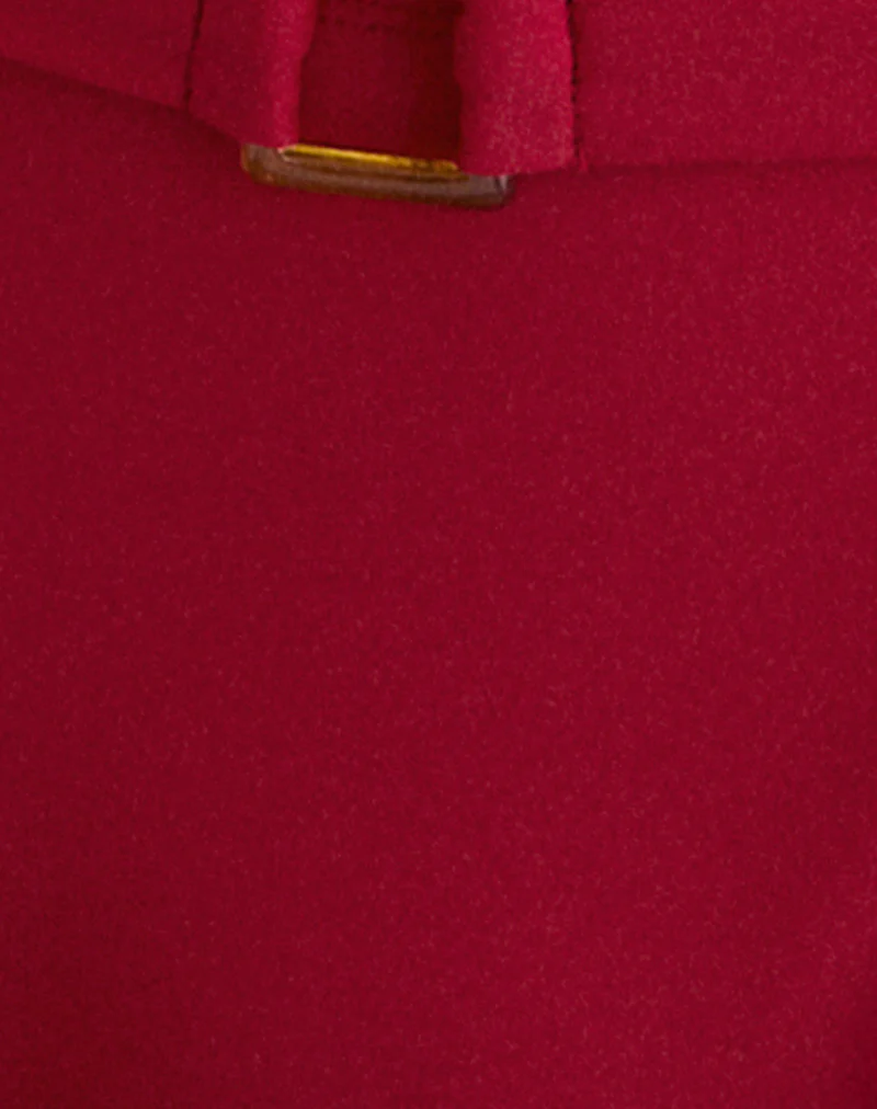 Avi Swim Short in Cardinal Red with Belt - Image 7