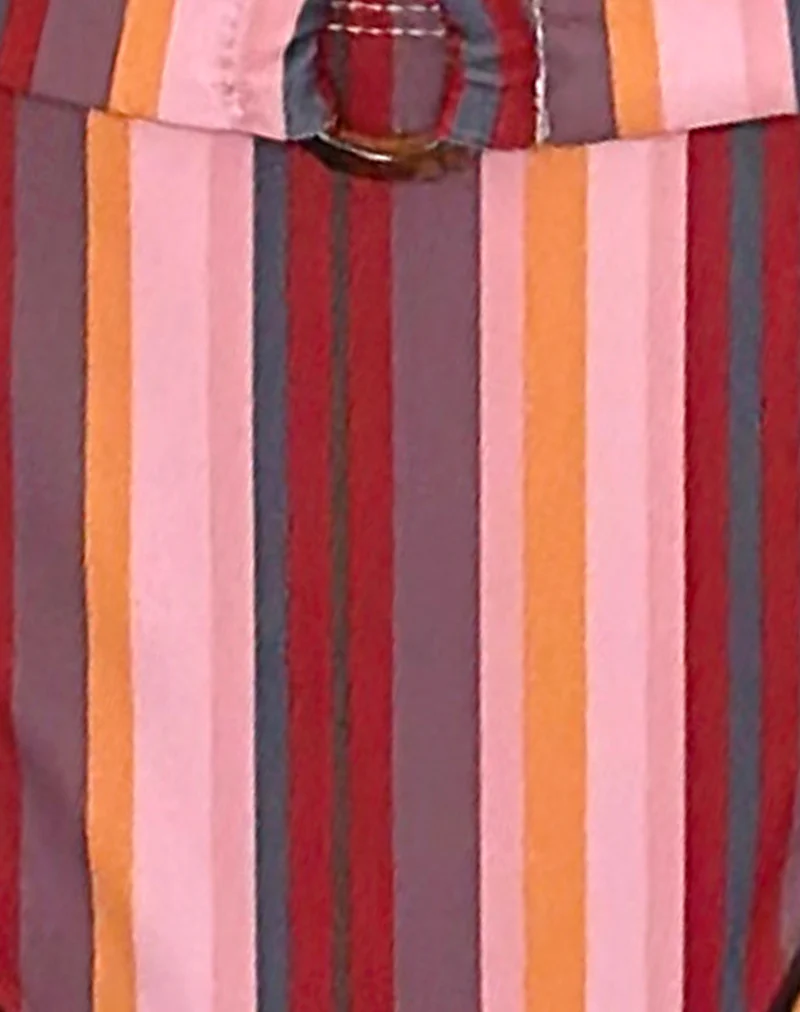 Avi Swim Short in Vertical Mix Stripe with Belt - Image 6