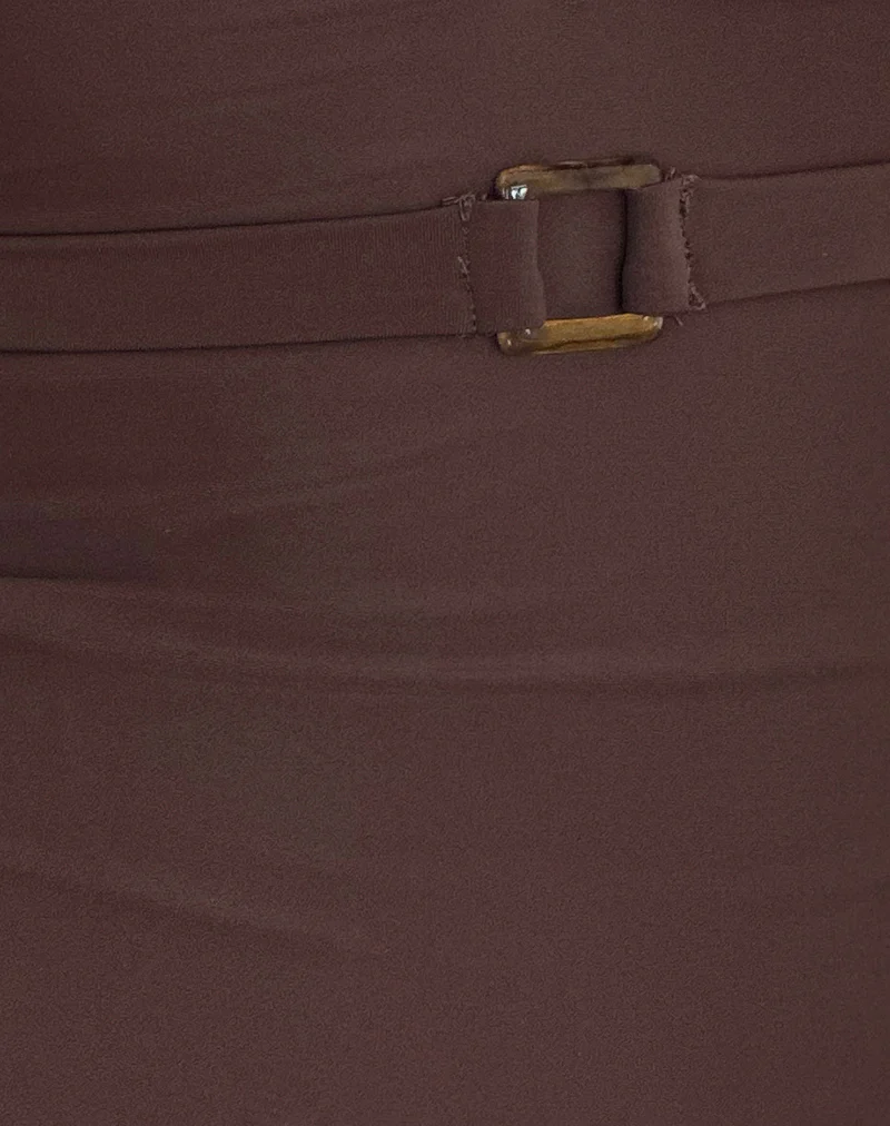 Avi Swim Short in Brown with Belt - Image 7