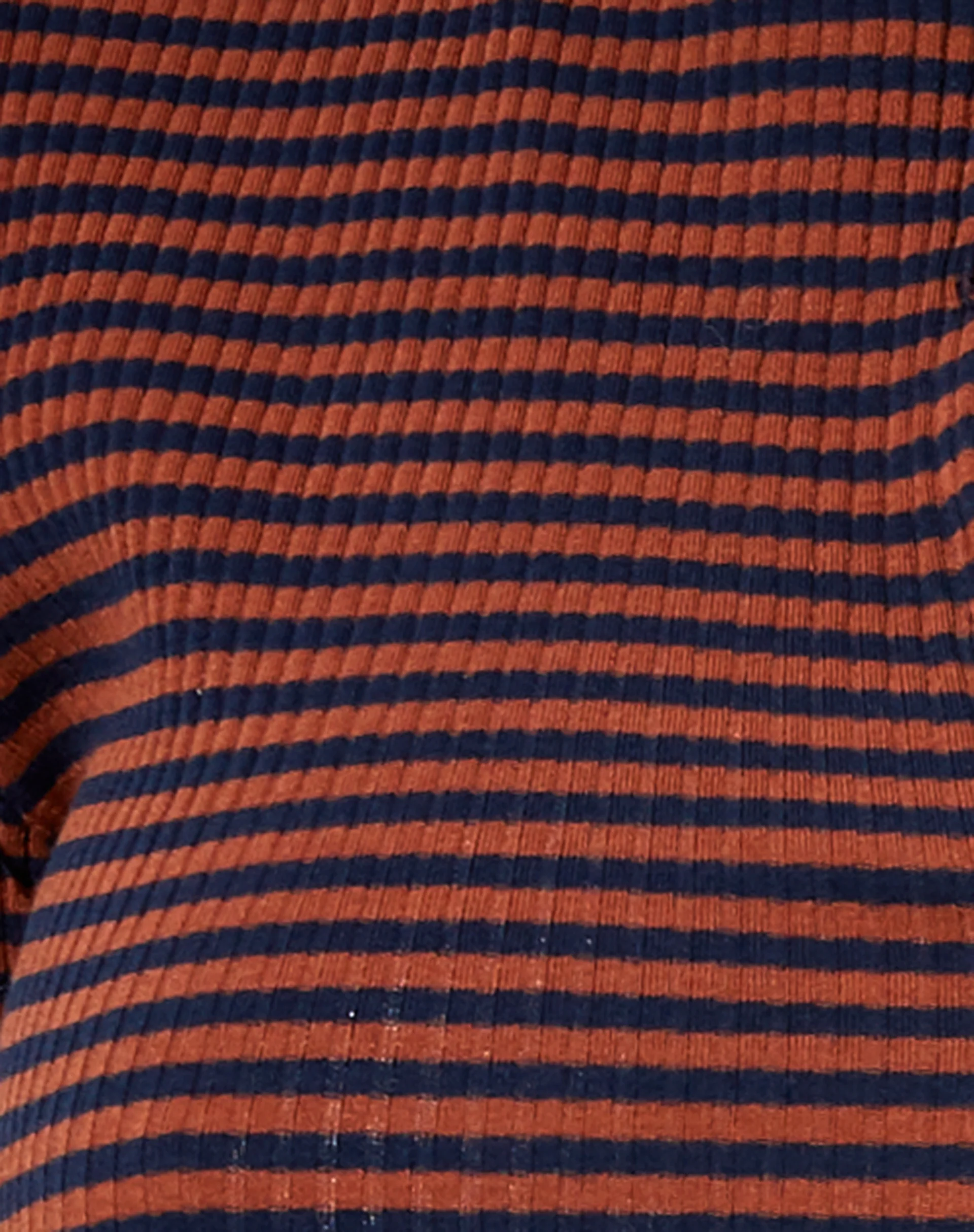 Avia Crop Top in Rib Brown and Navy - Image 5
