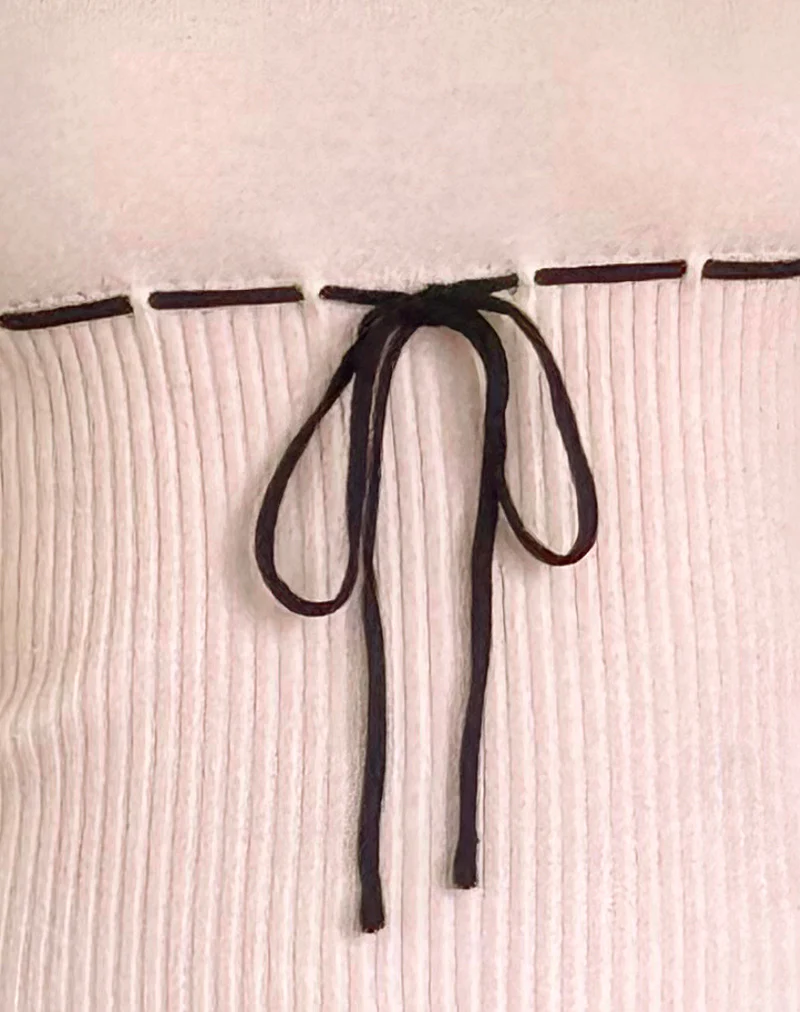 Awdella Top in Blush Pink with Black - Image 6