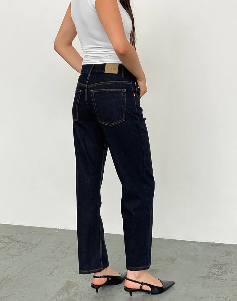 Mid Rise Awkward Parallel Jeans in Indigo - Image 5