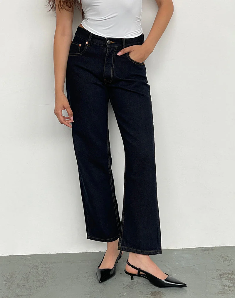 Mid Rise Awkward Parallel Jeans in Indigo - Image 6