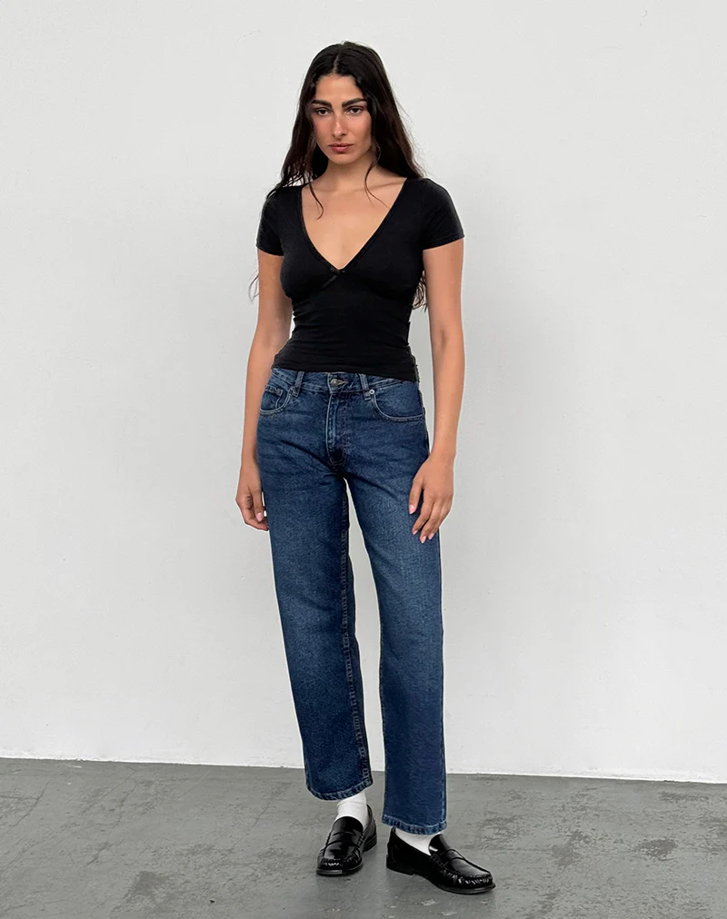 Mid Rise Awkward Parallel Jeans in Mid Blue Used - Image 4