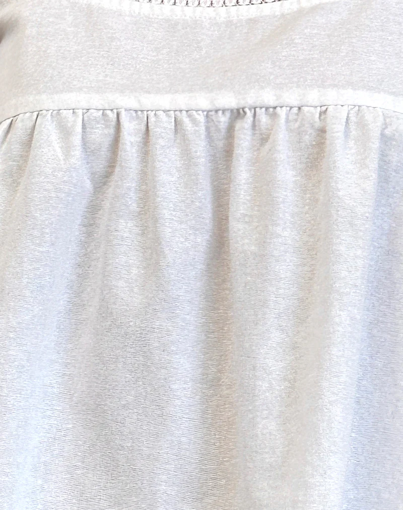Axoni Square Neck Blouse in Linen White - Image 6