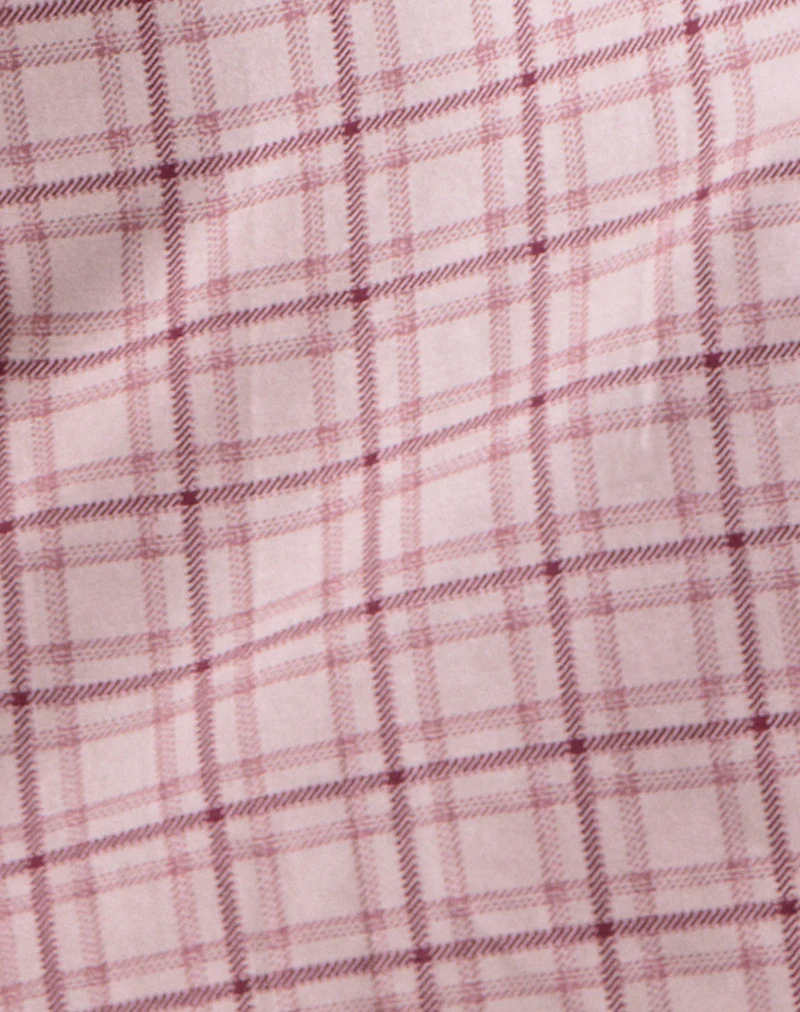 Ayana Backless Mini Dress in Basic Tartan Pink - Image 7