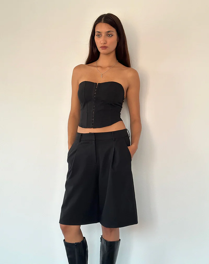 Ayna Longline Shorts in Tailoring Black - Image 3