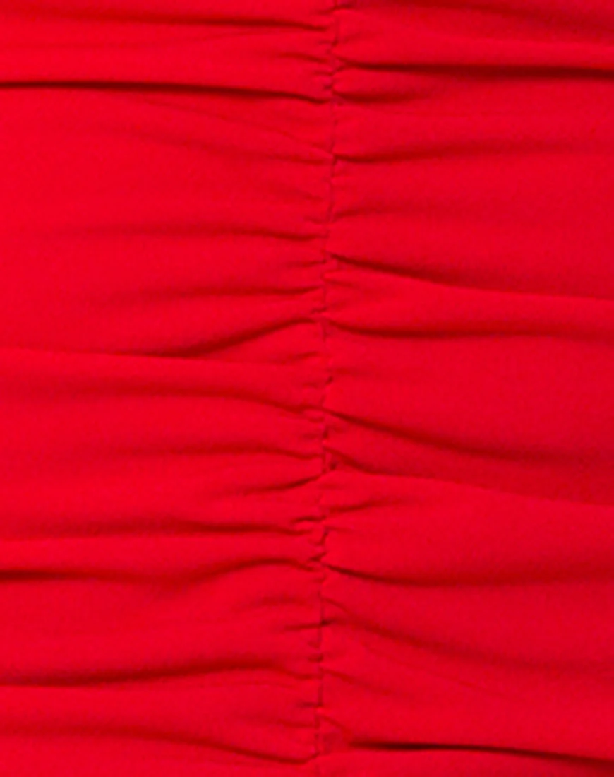 Azalea Off The Shoulder Dress in Red - Image 5