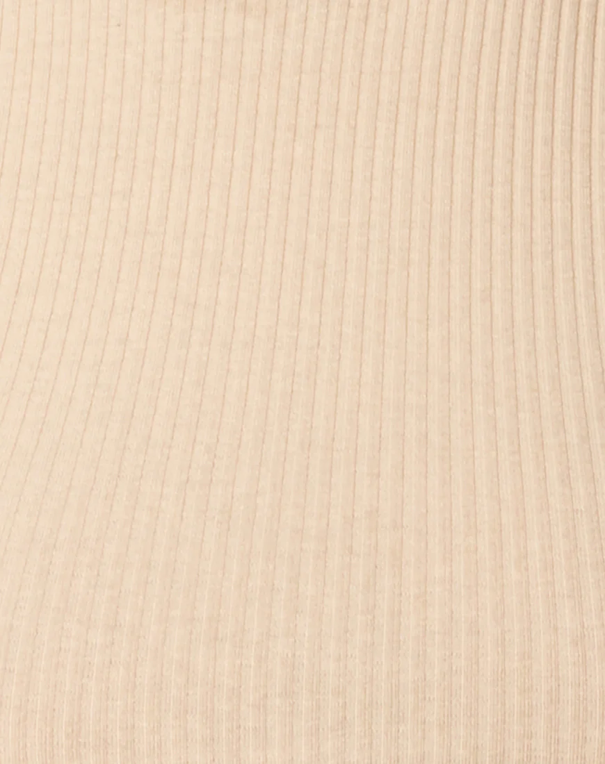Azura Crop Top in Rib Sand - Image 5