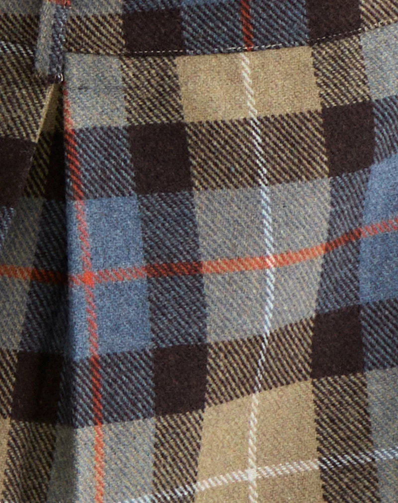 Badzlin Mini Skirt in Tartan Blue and Brown - Image 6