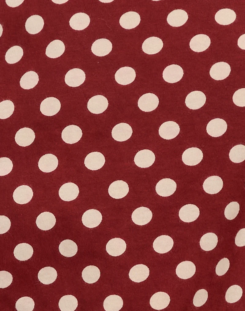 Balia Asymmetric Short Sleeve Top in Polka Wine - Image 6