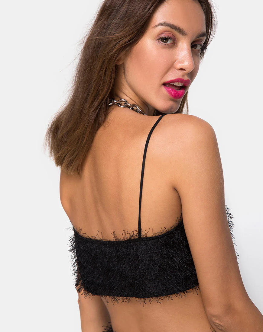 Balien Crop Top in Fringe Black - Image 2