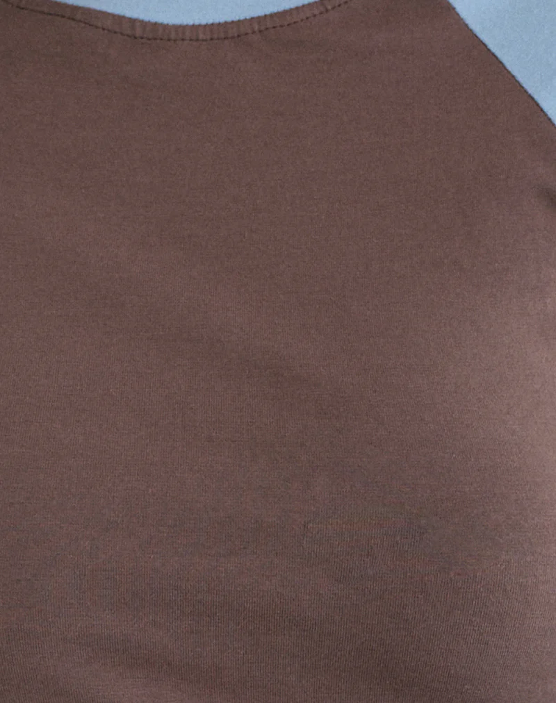 Balqis Long Sleeve Top in Coffee Quartz Nantucket Blue Combinaton - Image 5