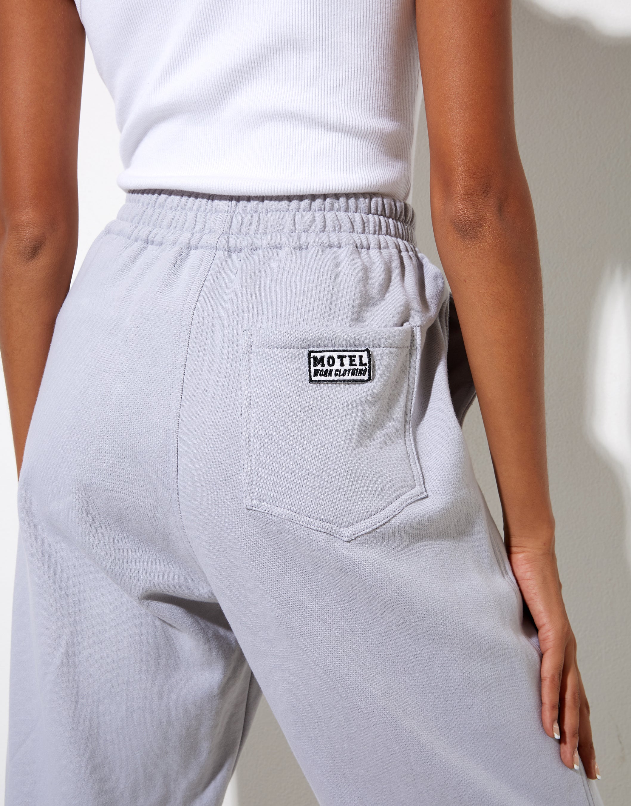 Bamal Jogger in Lunar Rock with Motel Work Clothing Label Embro - Image 4