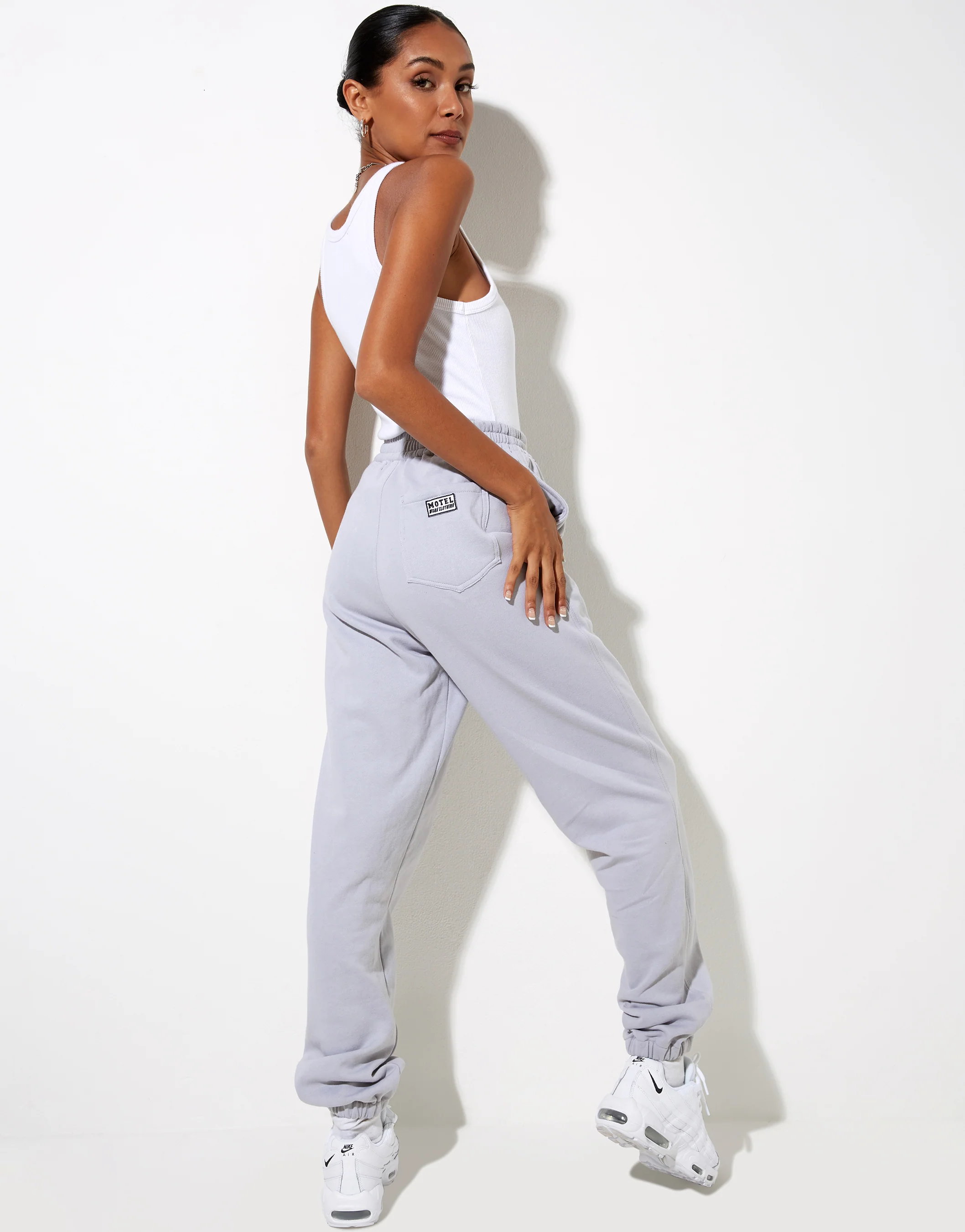 Bamal Jogger in Lunar Rock with Motel Work Clothing Label Embro - Image 5