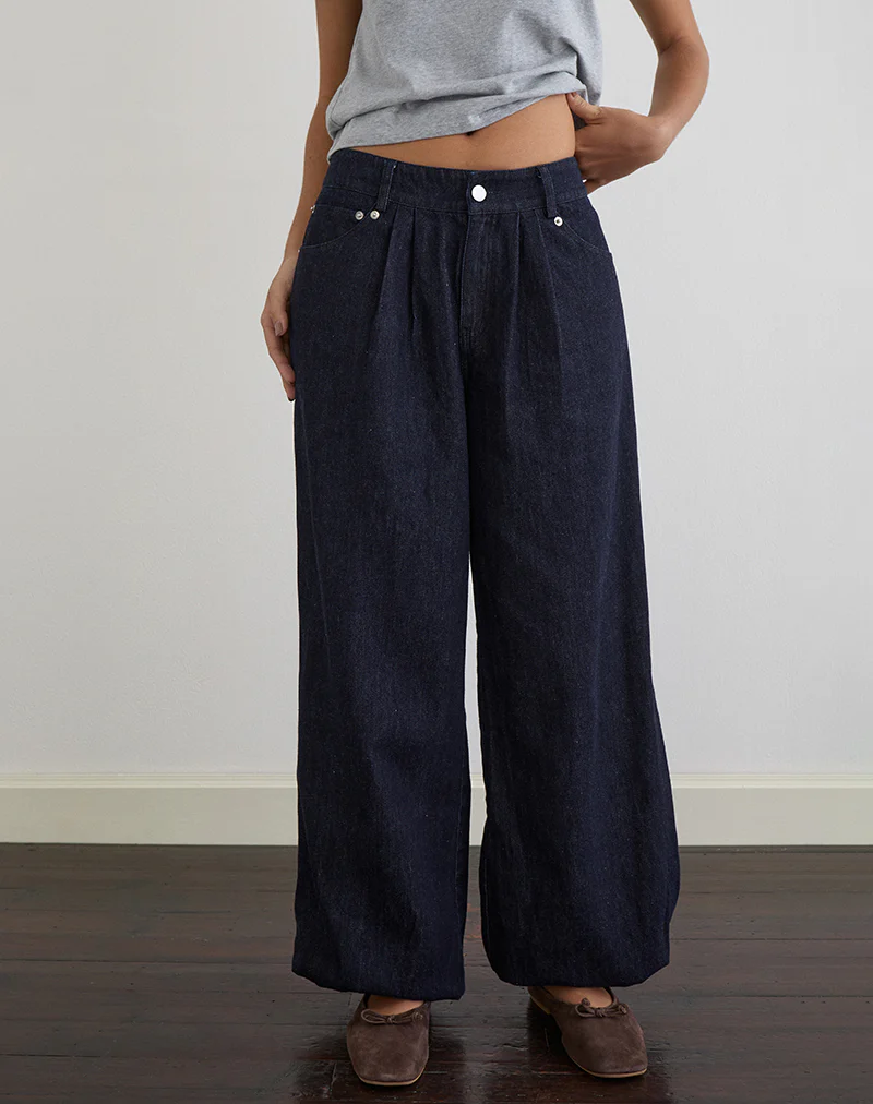 Banaran Balloon Trouser in Chambray Indigo - Image 3