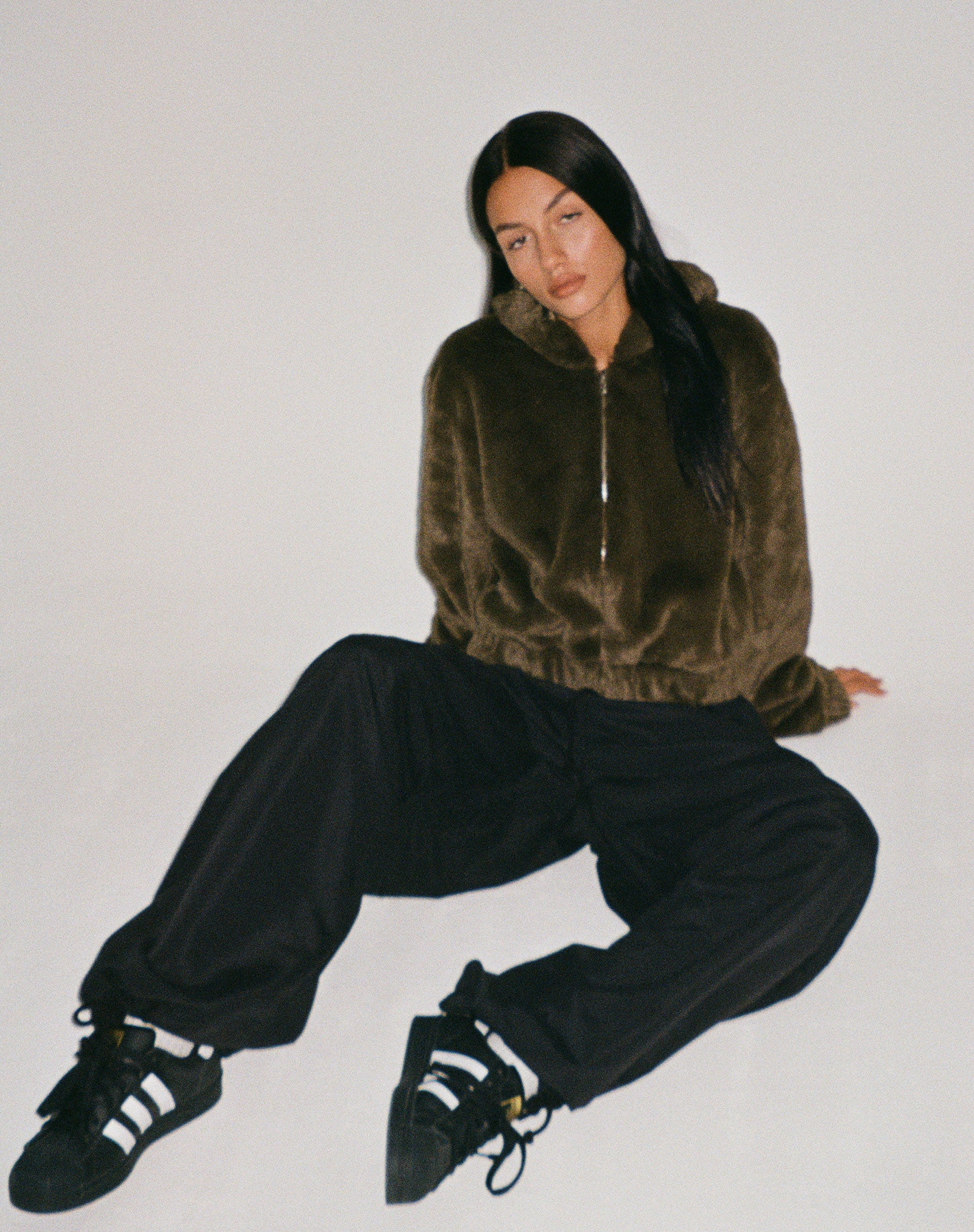 Banowa Zip Up Jacket in Olive - Image 2