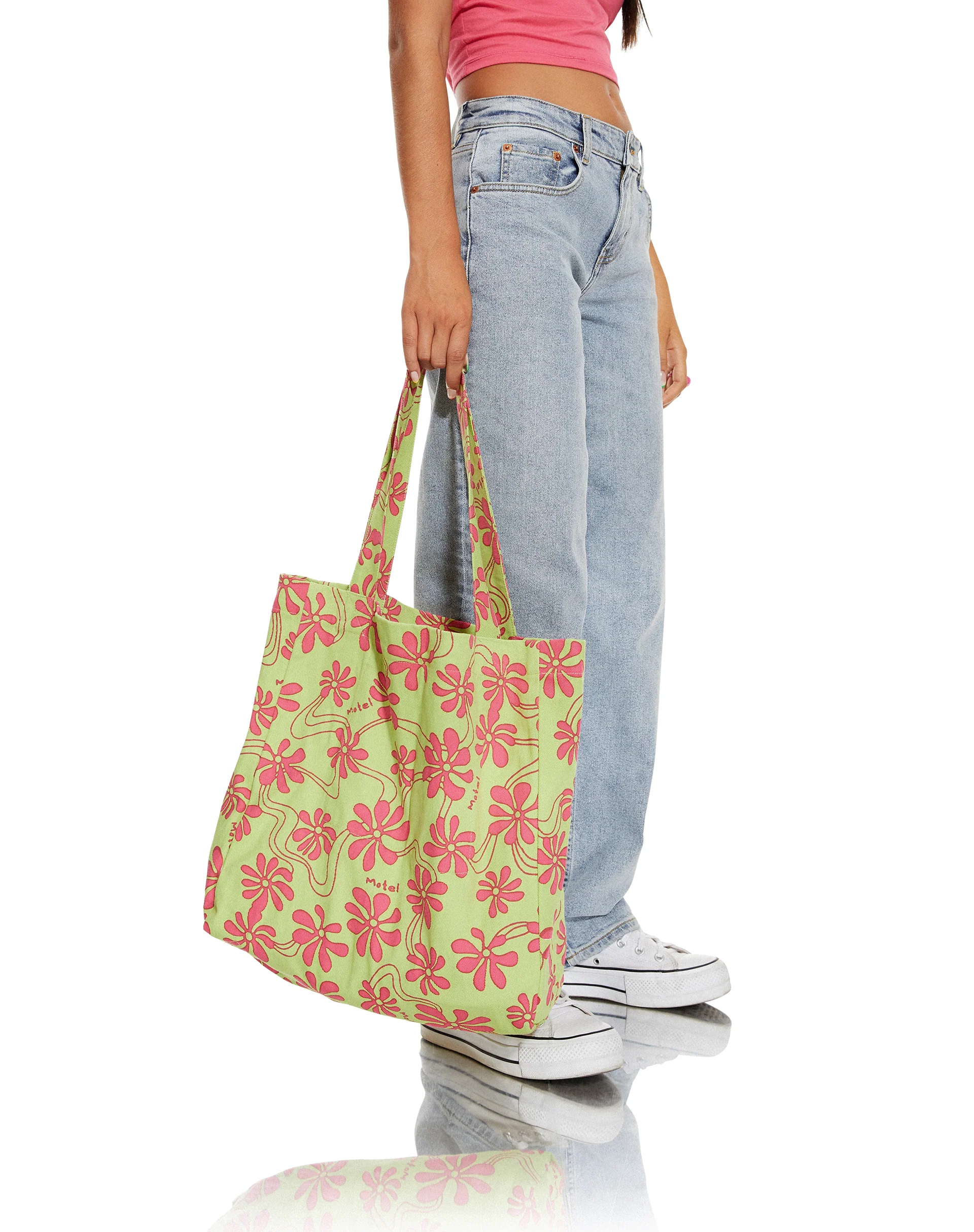 MOTEL X BARBARA Barbs Tote Bag in Green Beachy Floral - Image 2