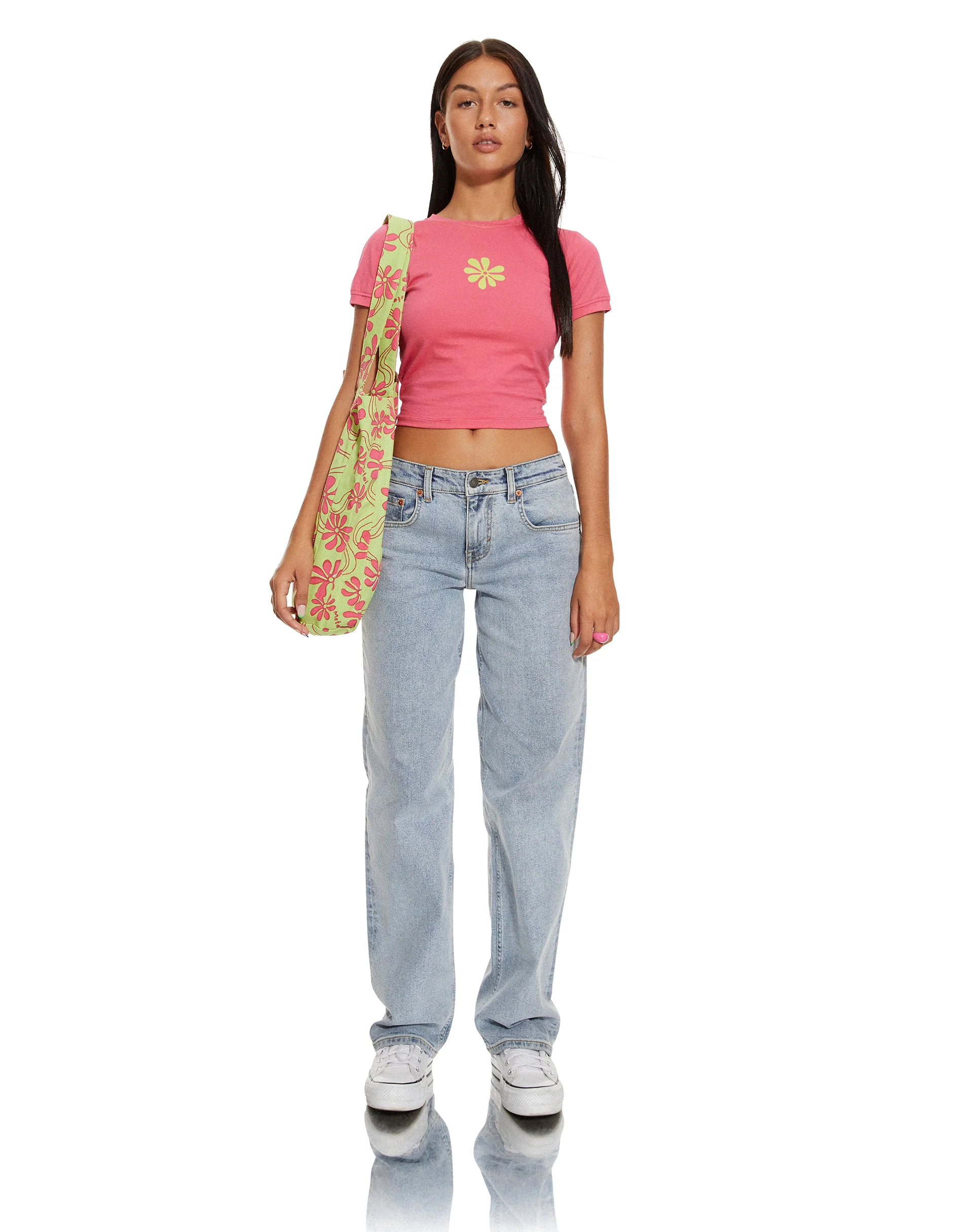 MOTEL X BARBARA Barbs Tote Bag in Green Beachy Floral - Image 5