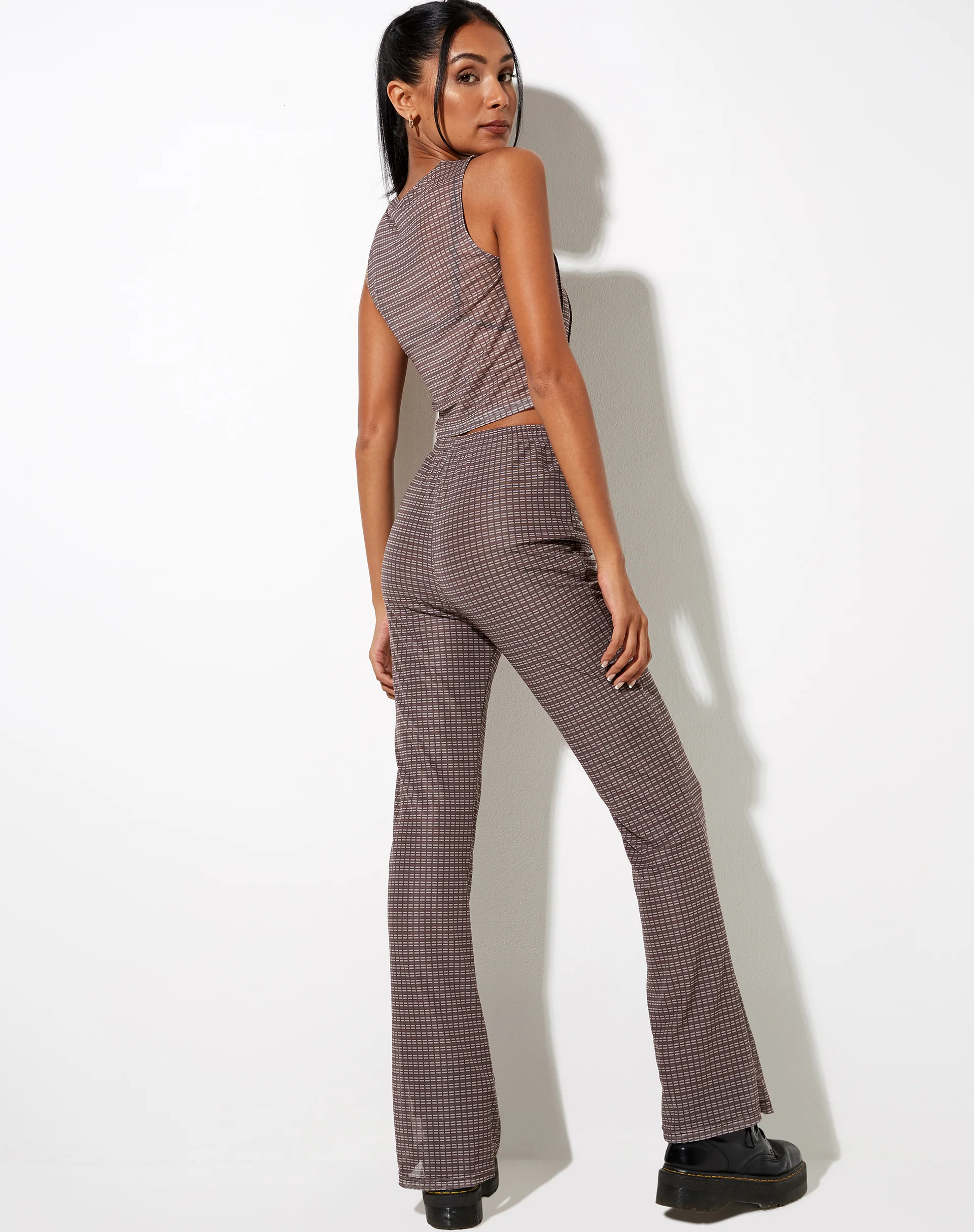 Barika Top in Mini Check Chocolate - Image 6
