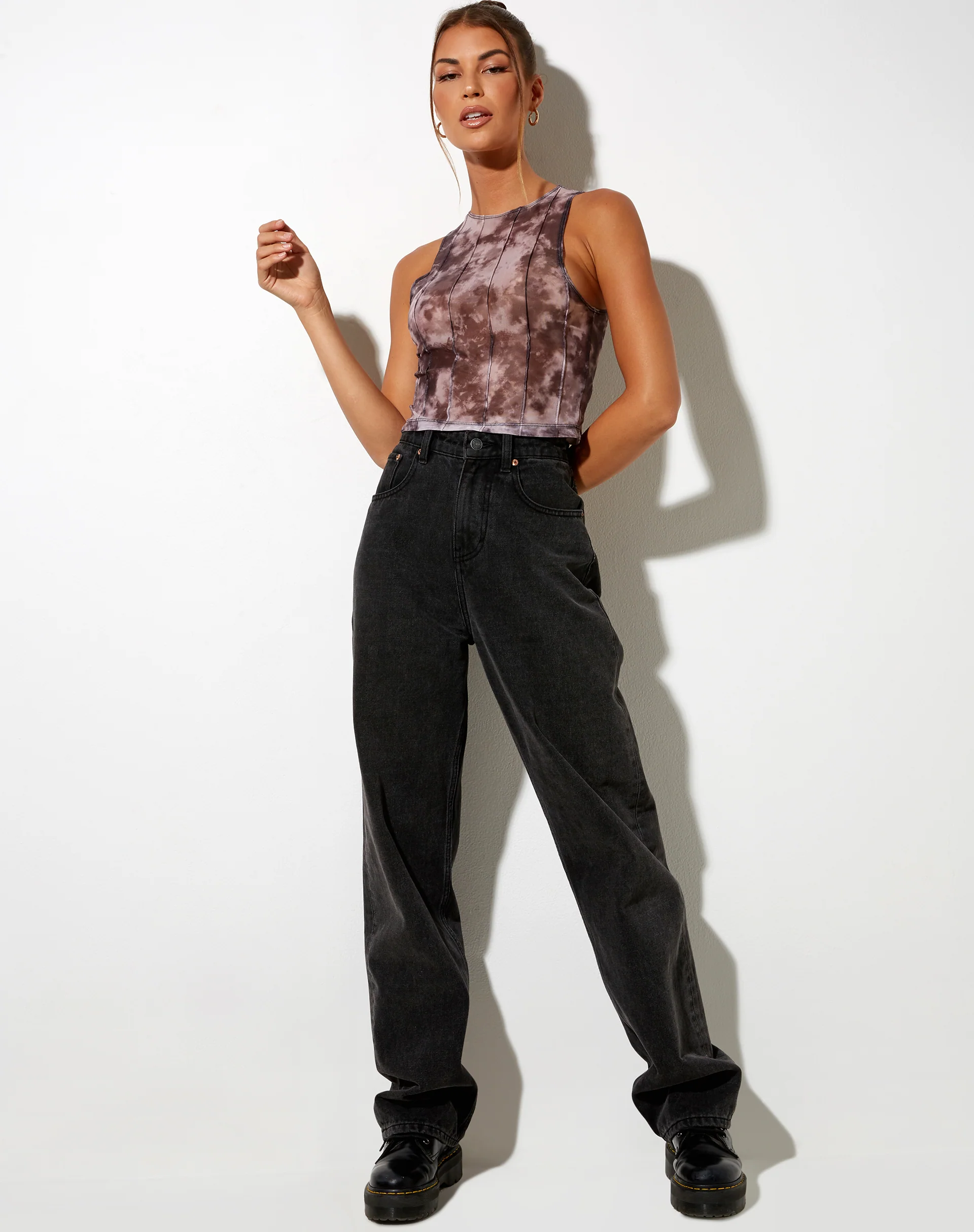 Barika Top in Mesh Smoke Black Grey - Image 4