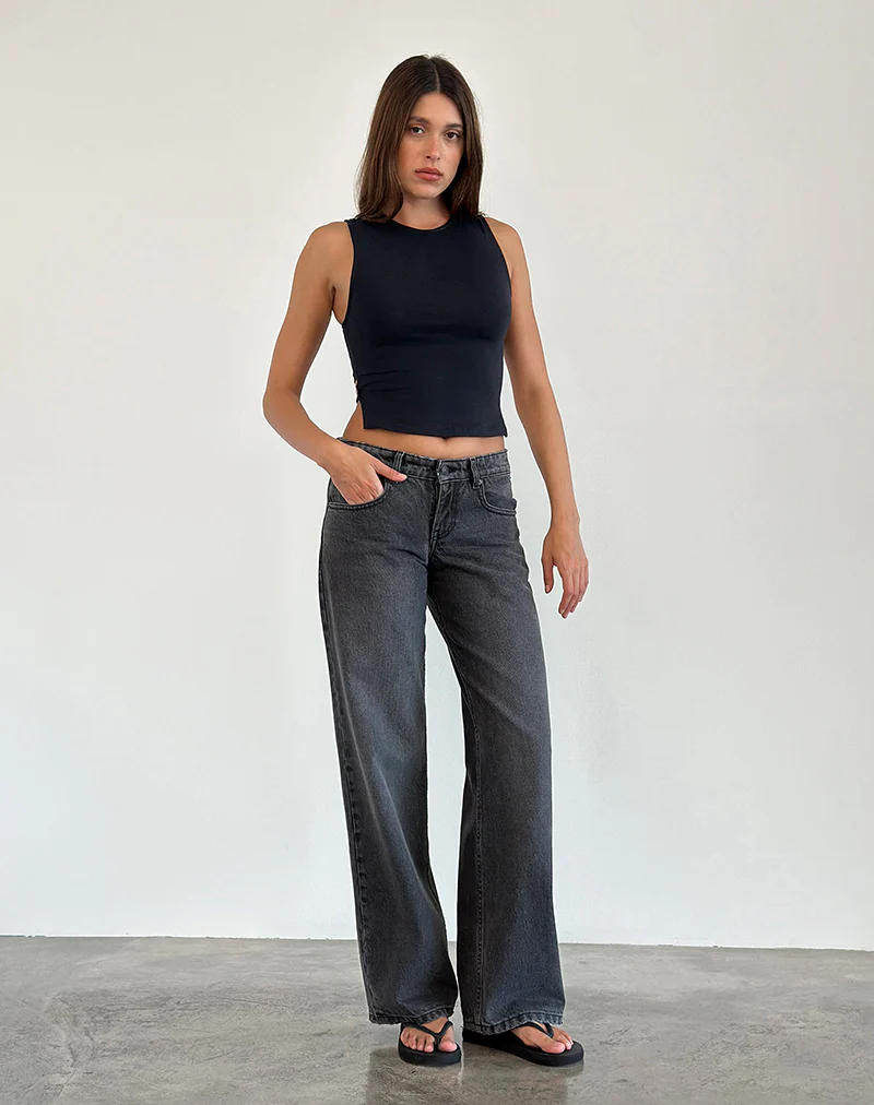 Baruna Tie Back Top in Black - Image 3