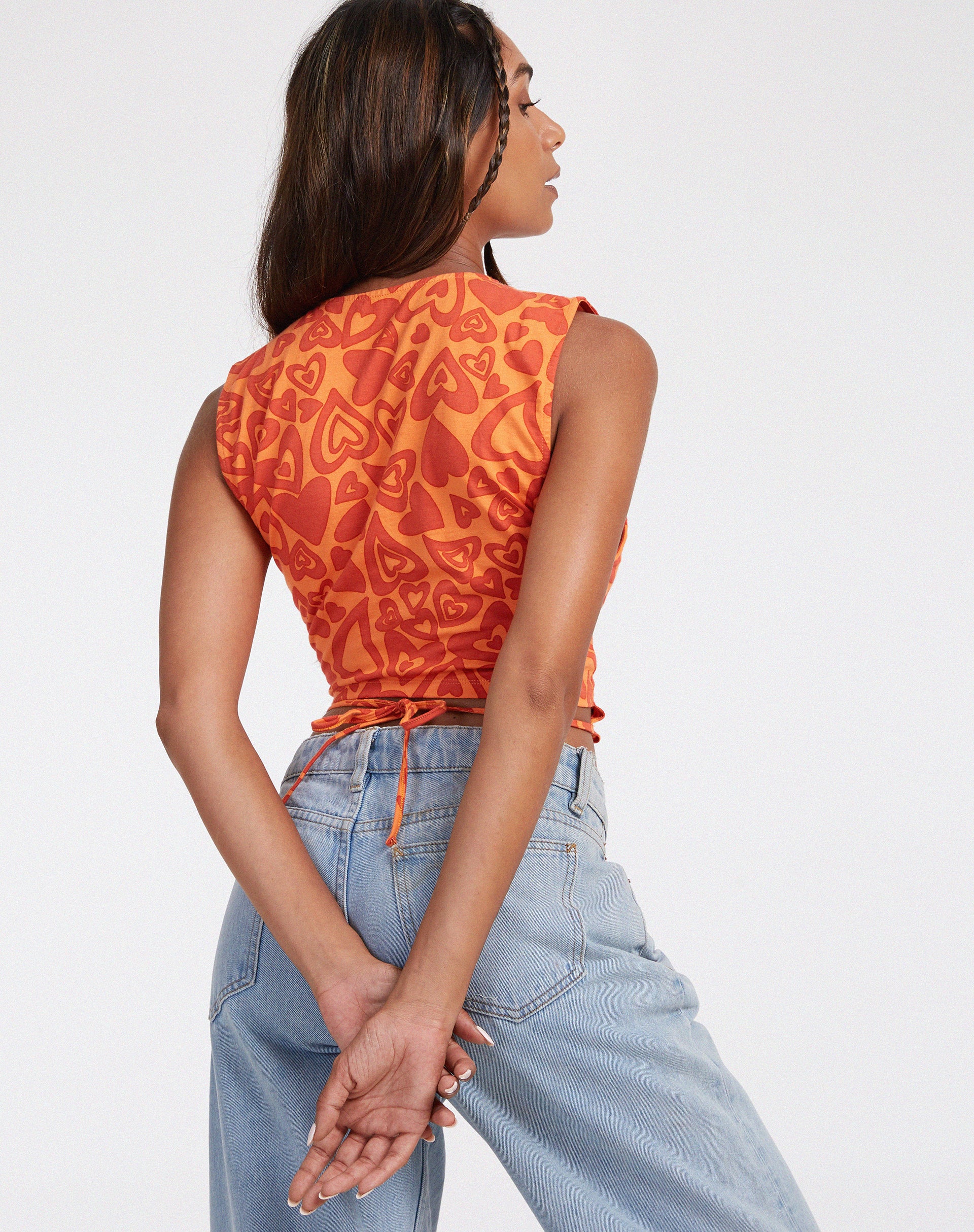Baruna Top in Retro Heart Orange - Image 2