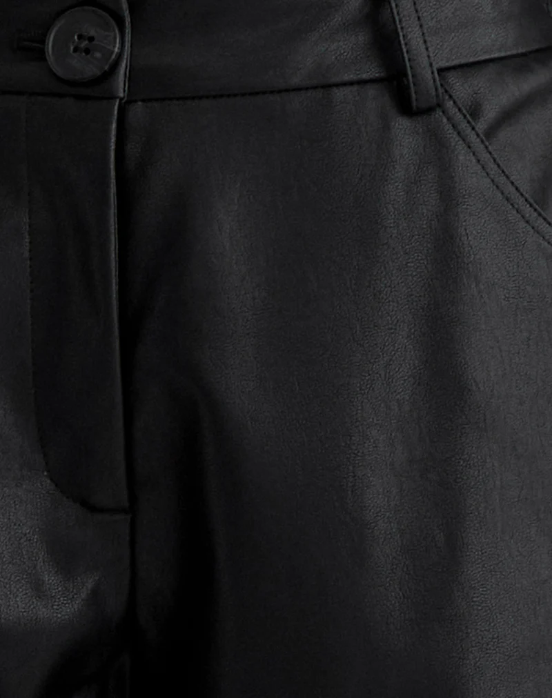 Barvyn Barrel Leg Trouser in PU Black - Image 6