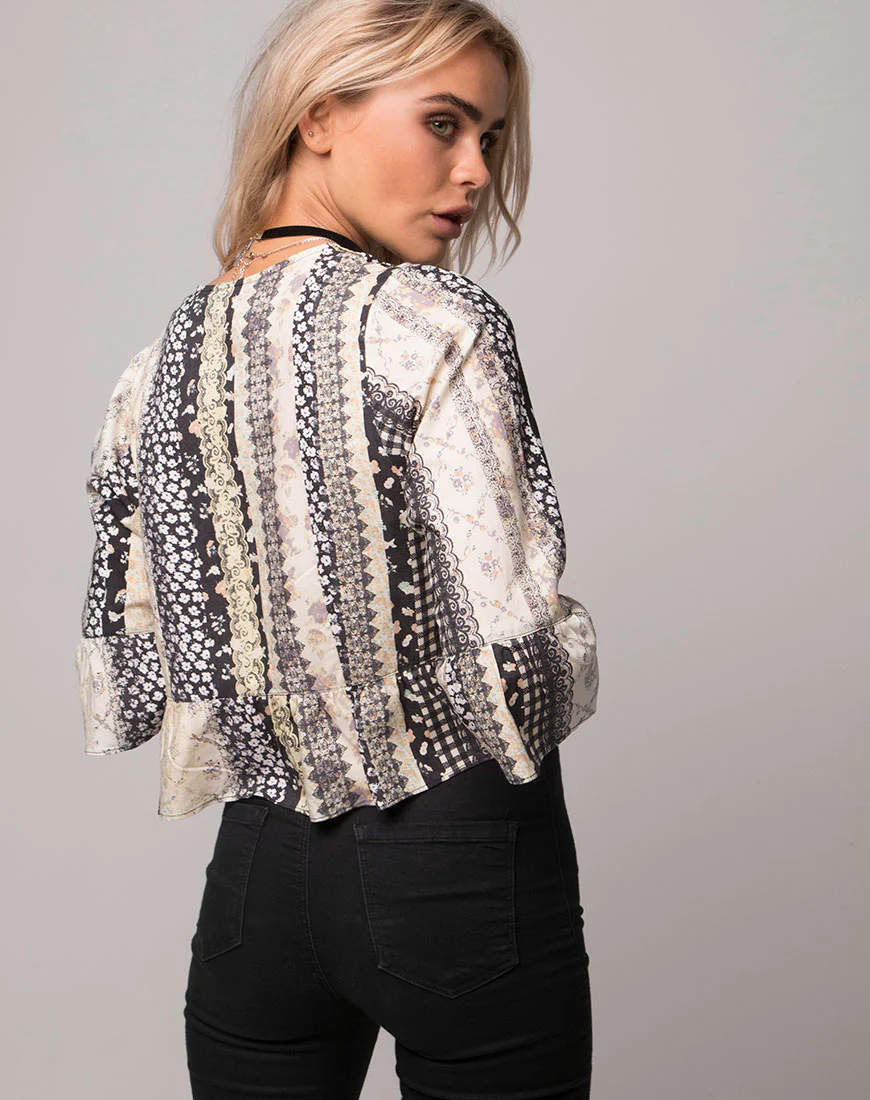 Basel Crop Top in Grunge Lace - Image 2