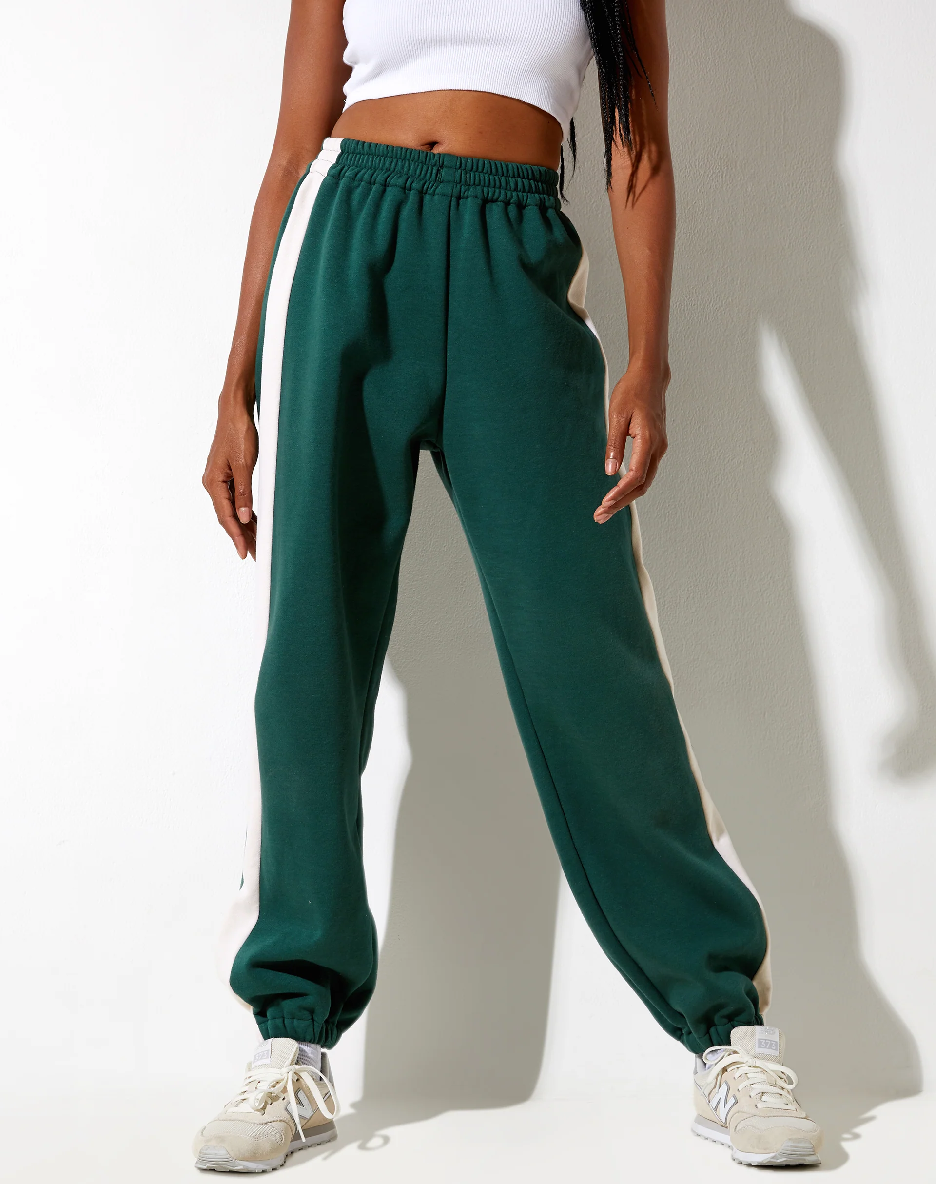 Basile Jogger in Forest Green and Winter White - Image 3
