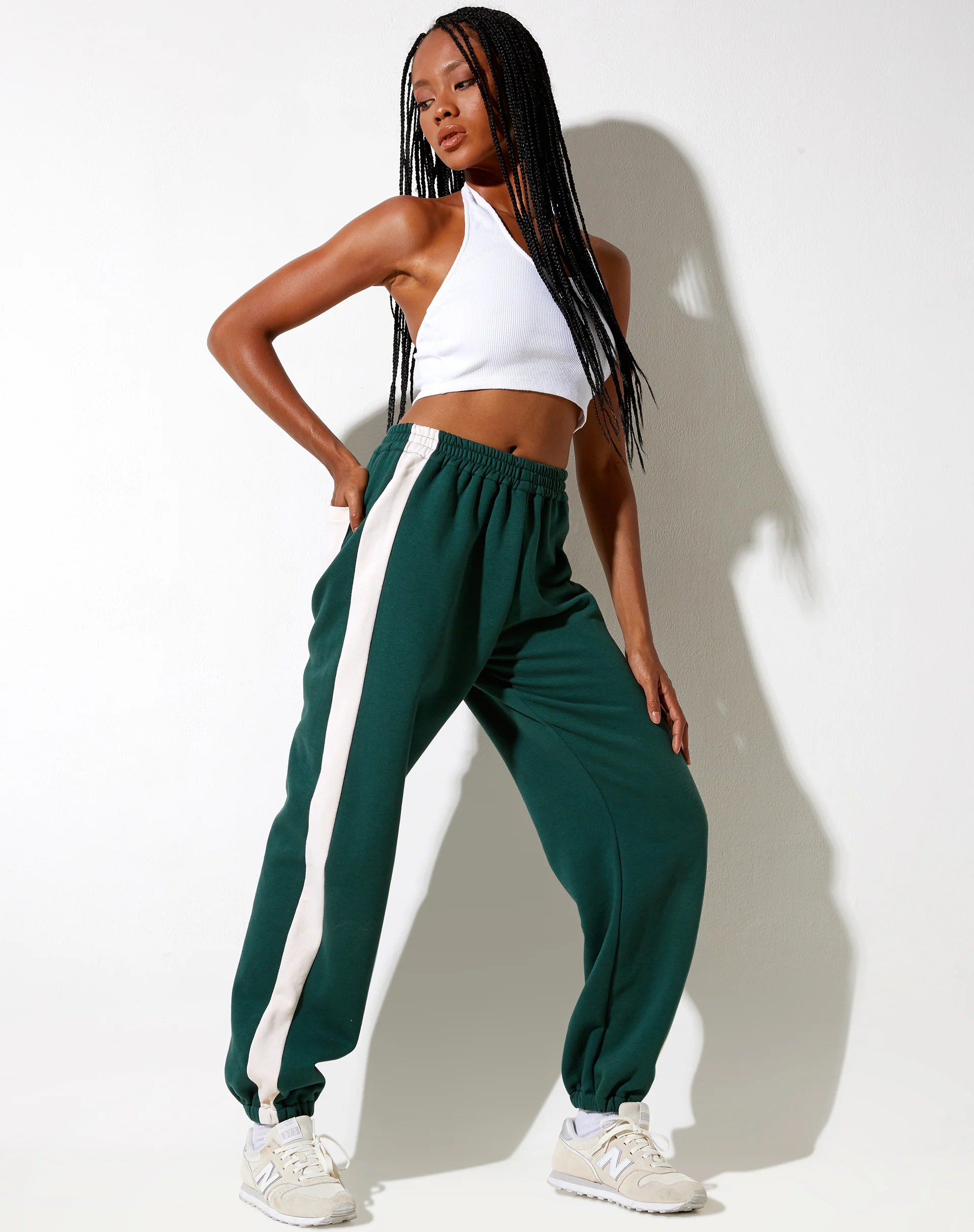 Basile Jogger in Forest Green and Winter White - Image 4
