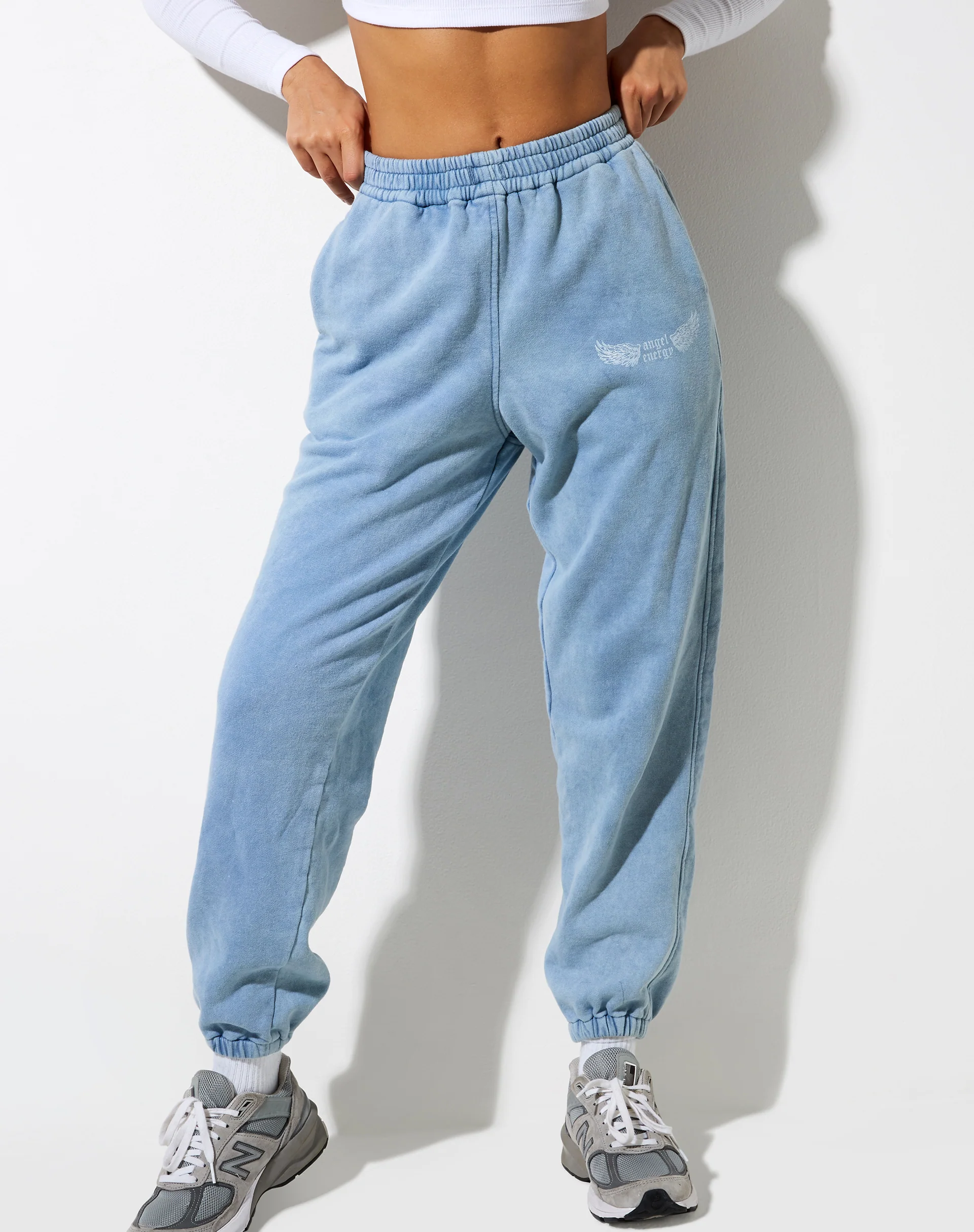 Basta Jogger in Washed Blue 'Angel Energy' Wings - Image 2
