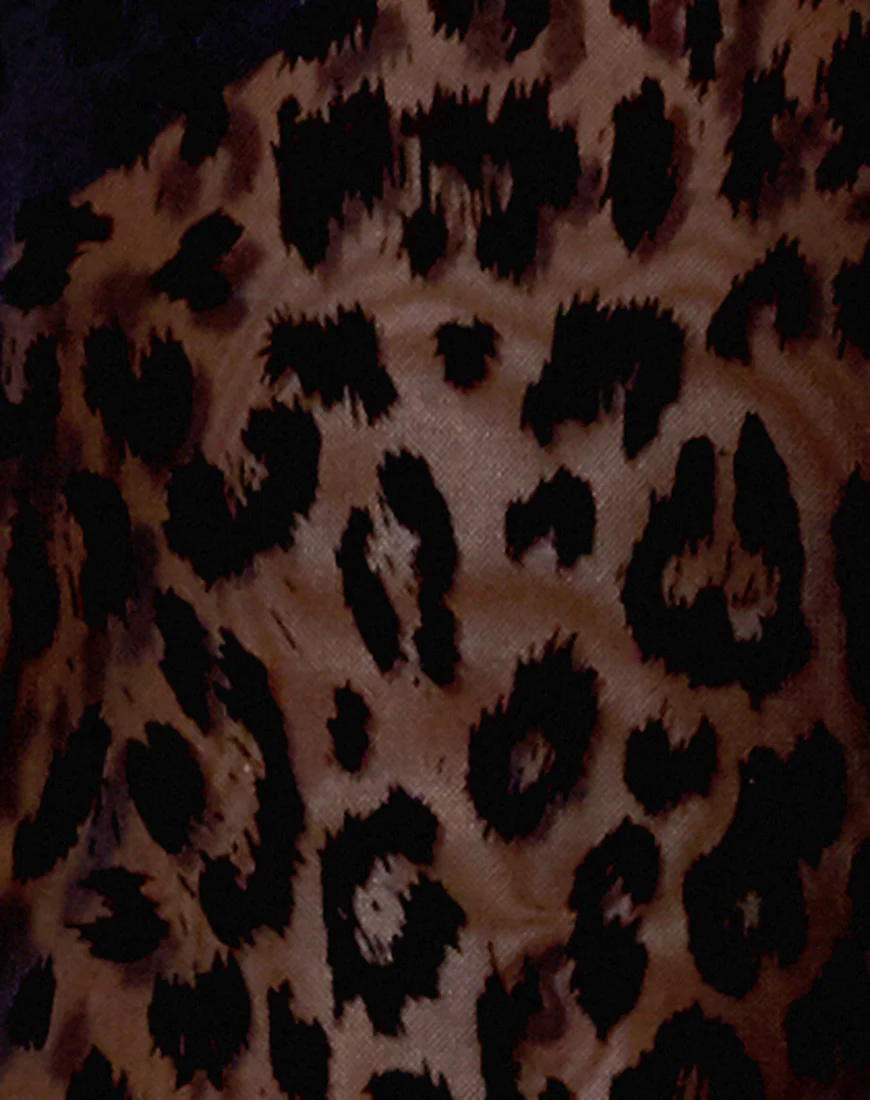 Batis Maxi Dress in Animal Black Net - Image 5