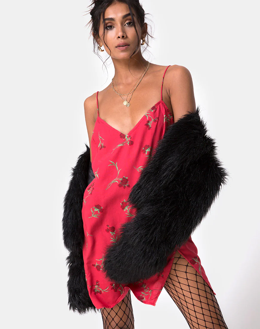 Batista Slip Dress in Rouge Rose Pink - Image 2