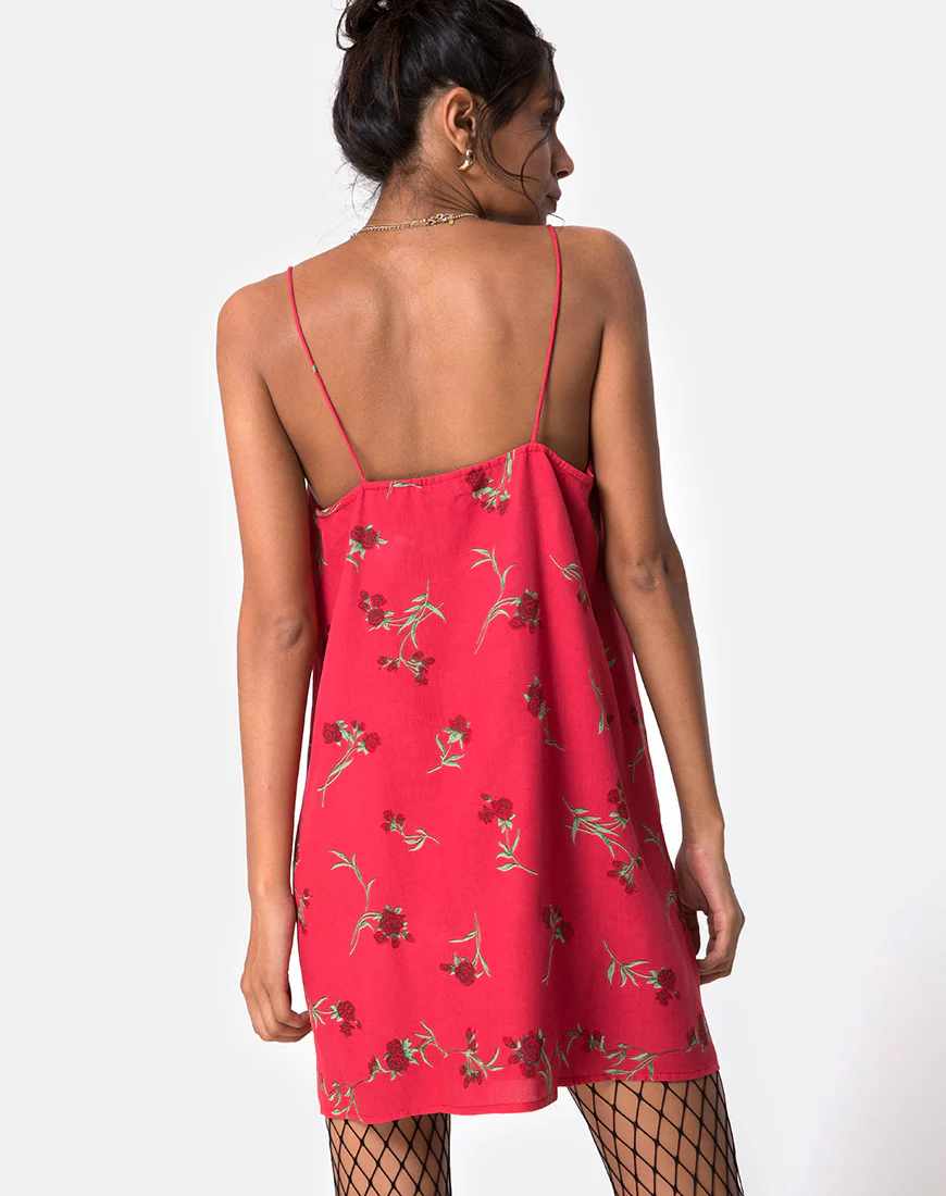 Batista Slip Dress in Rouge Rose Pink - Image 3