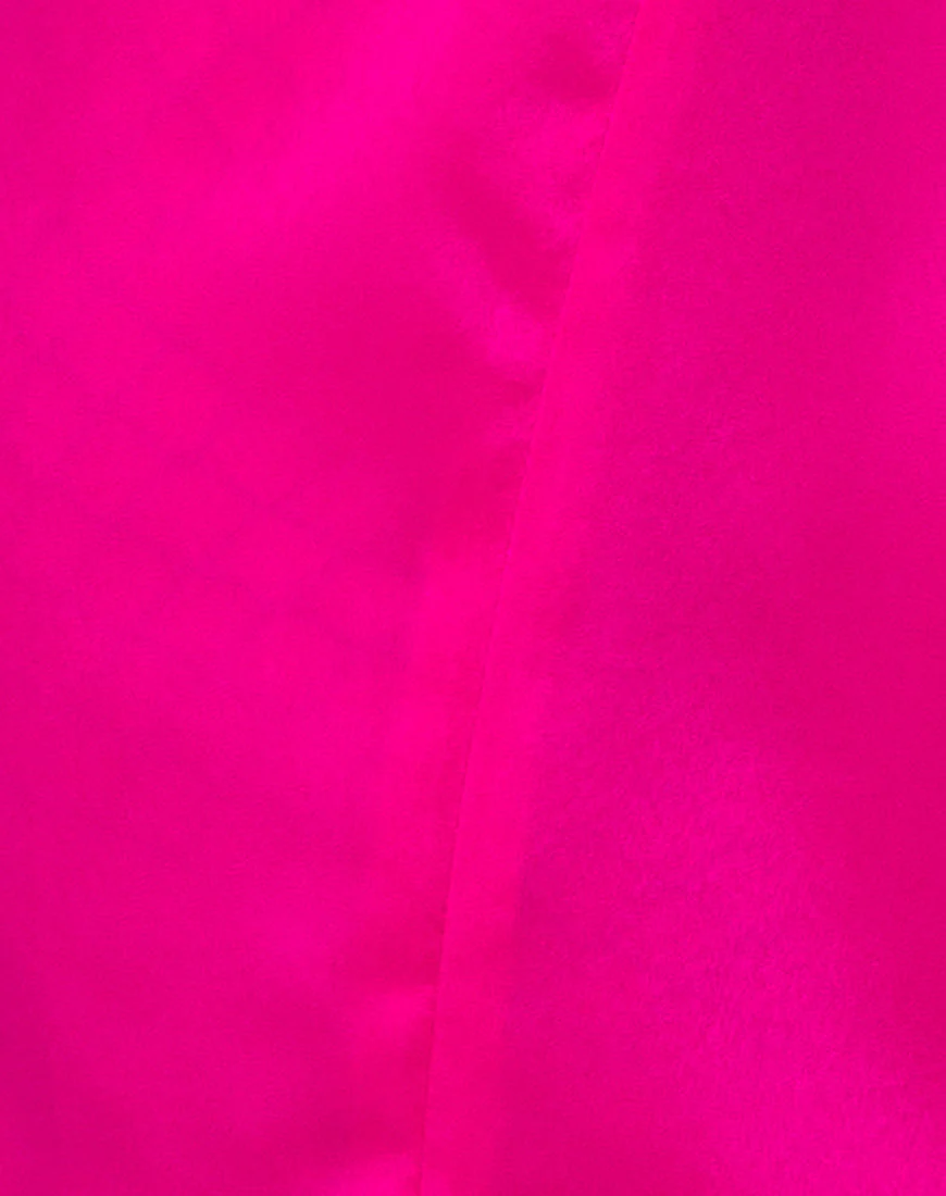 Batista Slip Dress in Fuchsia Satin Pink - Image 5